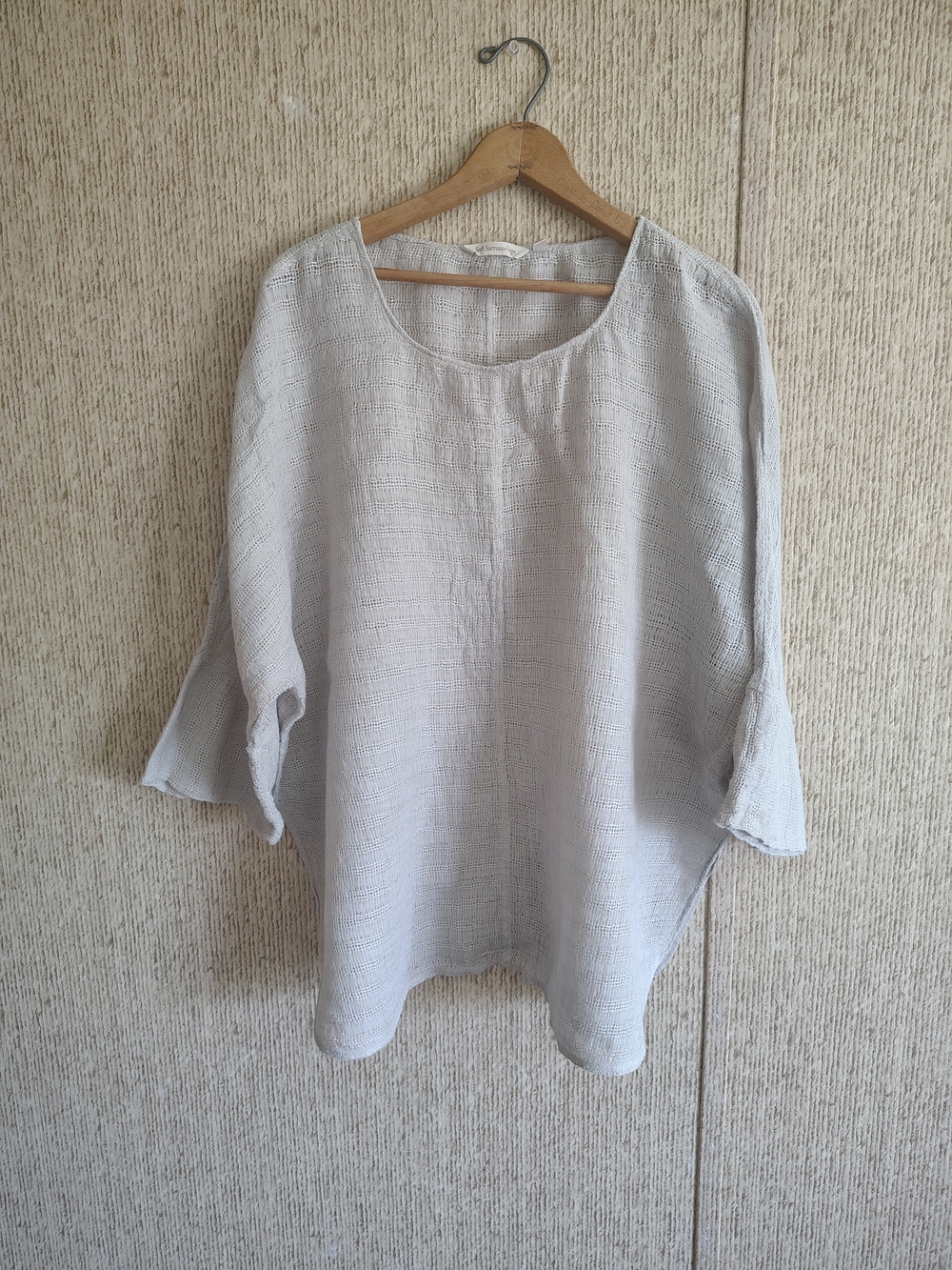 Soft Surroundings Light Tan Linen Tunic Top, 3/4 Sleeve, Sz L/XL